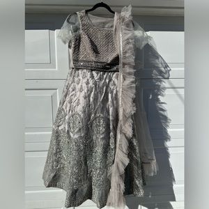 Silver fancy embellished lengha choli